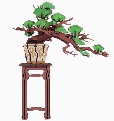 DIY Wood Puzzle: Evergreen Pine Bonsai