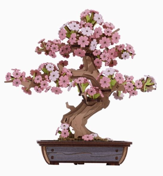 DIY 3D wood Puzzle: Sakura Bonsai