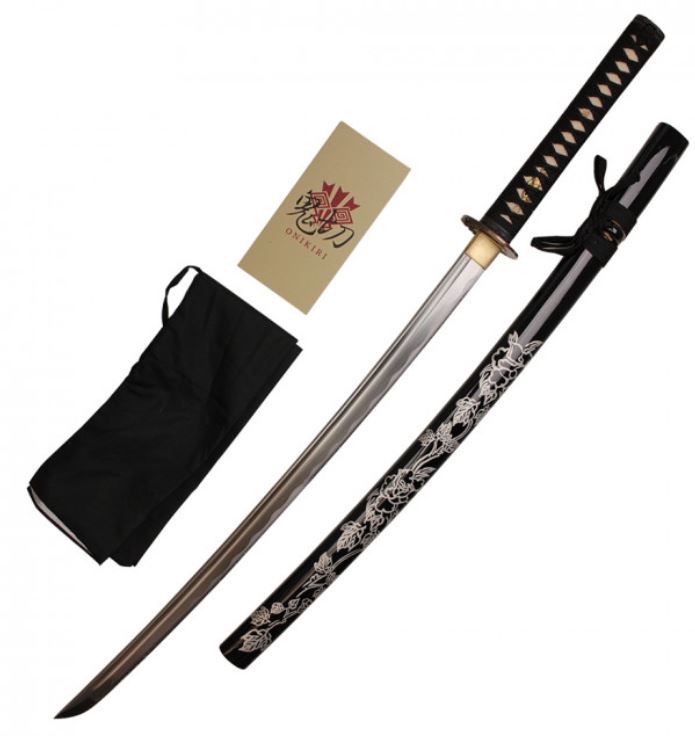 Sword: 1045 SS BLD Flower Etch ScabbHNDMD