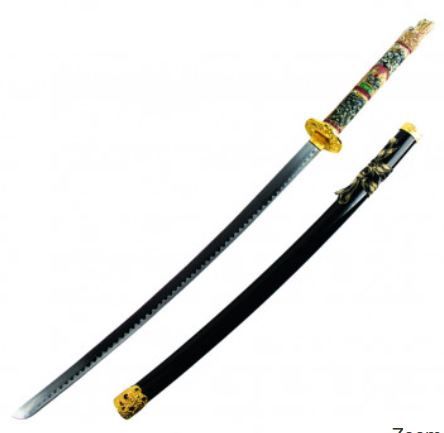 BLK Katana: Black Closed Mouth Dragon