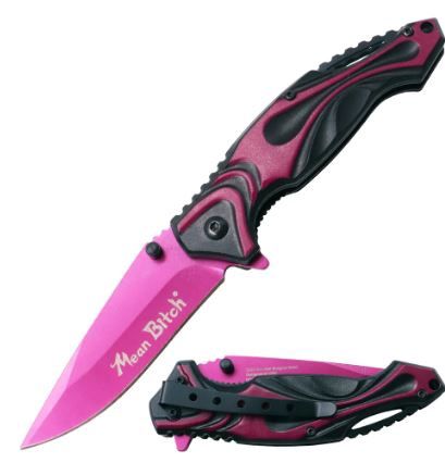 Knife: Mean Bitch Magenta &amp;BLK HNDL