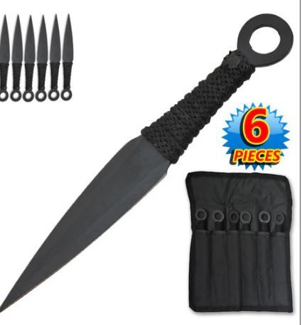 THRWR: BLK Naruto Kunai 6pc  6.5&quot;