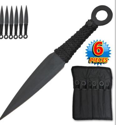 THRWR: BLK Naruto Kunai 6pc  6.5"