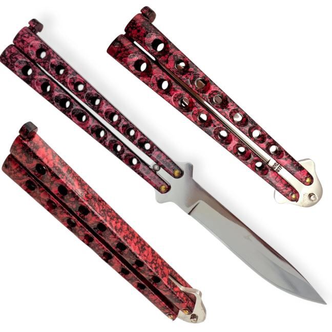 Butterfly KNF:  Pink Splatter DRP pT BLD  9&quot;