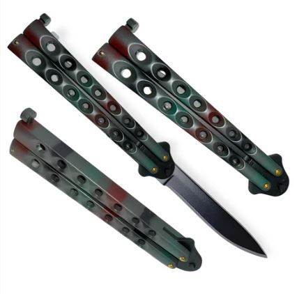 Butterfly KNF: DRP PT BLD BLU Panit Splatter HNDL 9&quot;