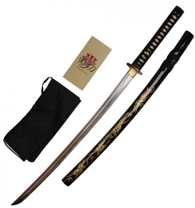 Sword: 1045 SS BLD Crane Etch Scabb HNDMD