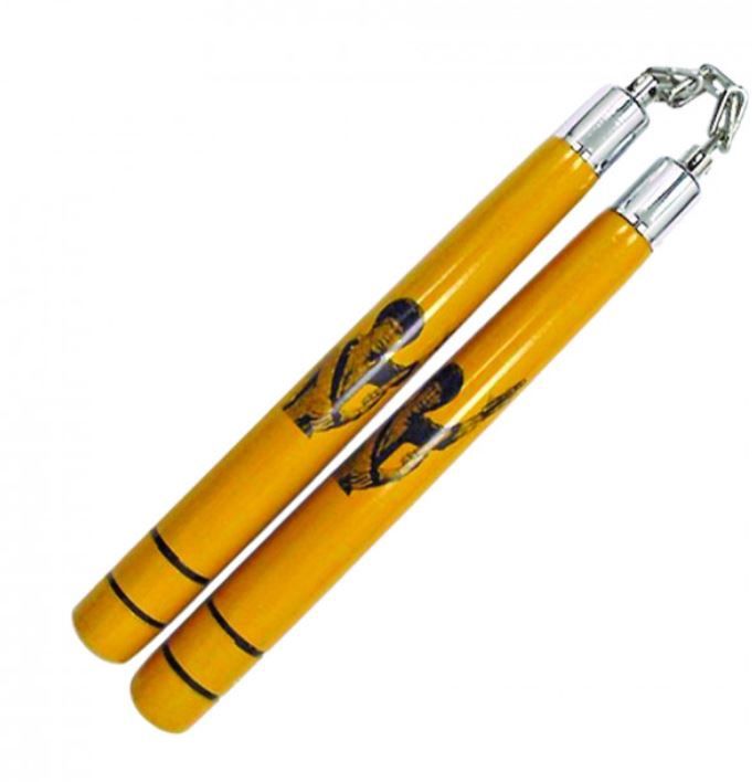 Nunchaku Yellow Wood  Bruce Lee PRNT BB