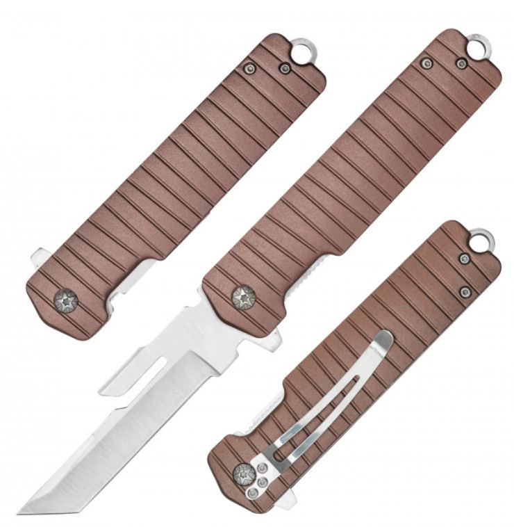 Wartech Knife: 9&quot; Inverted Spear BTTL Open BRWN