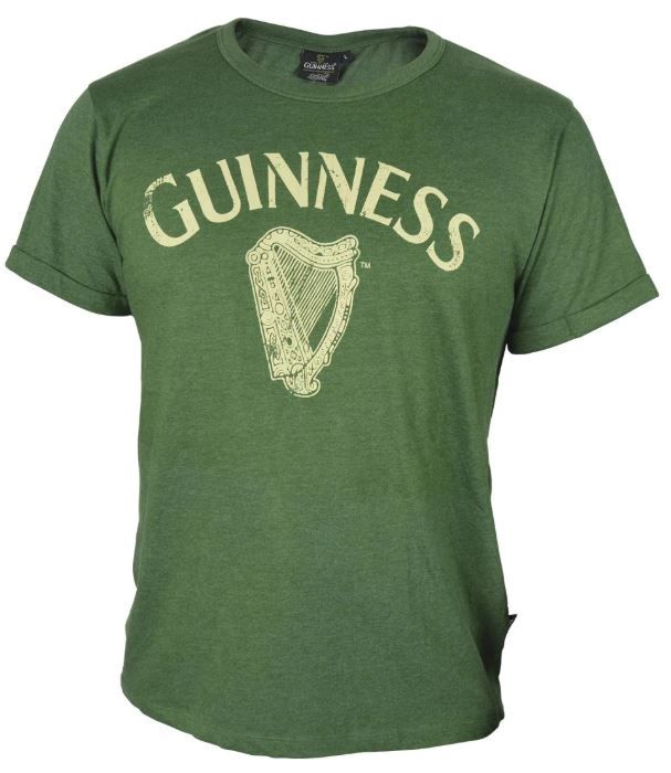 Guinness T Shirt: Green Vintage HARP