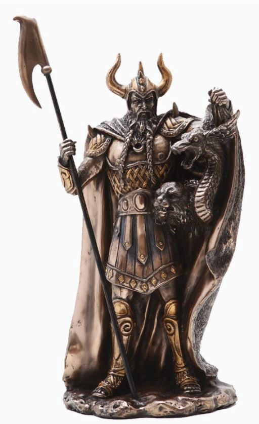 LOKI Statue: Bronze plated Norse 12"