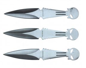 THRWR: 3 pc SKULL  6" SLVR