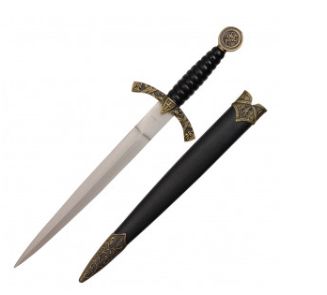 Dagger 14": Knight+Horse  HNDL GLD Finish