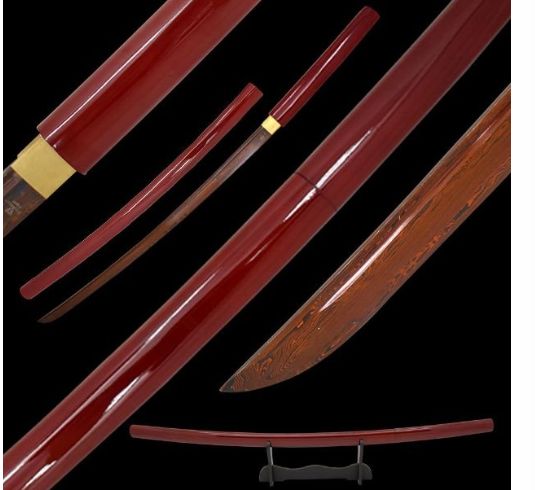 Red Katana: SE Red Damascus BLD&amp;Scabb