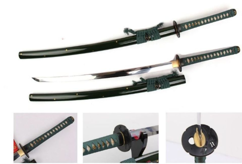 SW Katana: 1045 HCS BLK Scab GLD Dots HNDFRG
