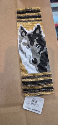 Beaded Cuff: Wolf Head