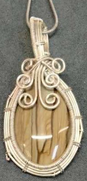 Wire Wrap Necklace - Asst Stone
