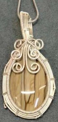 Wire Wrap Necklace - Asst Stone