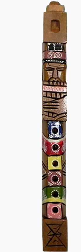 Flute: Carved Square wood  PNTD Totem