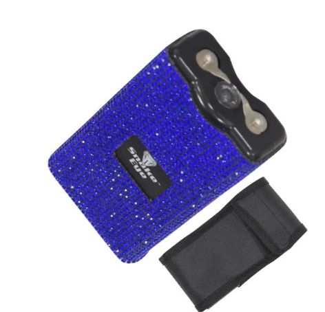 Stun Gun: BLUE Rhinestone 30KV + flashlight