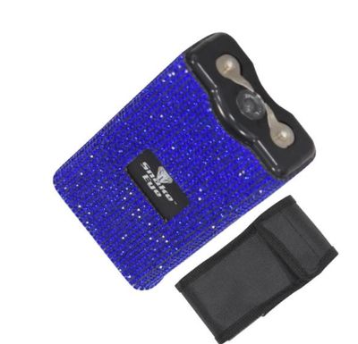 Stun Gun: BLUE Rhinestone 30KV + flashlight
