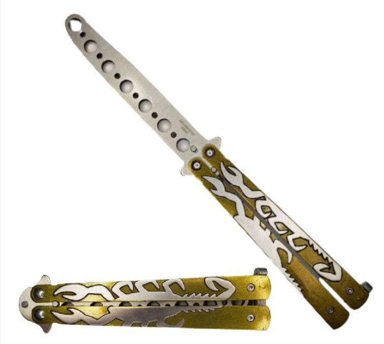 Butterfly Trainer: GLD Scorpion Etch HNDL 9"