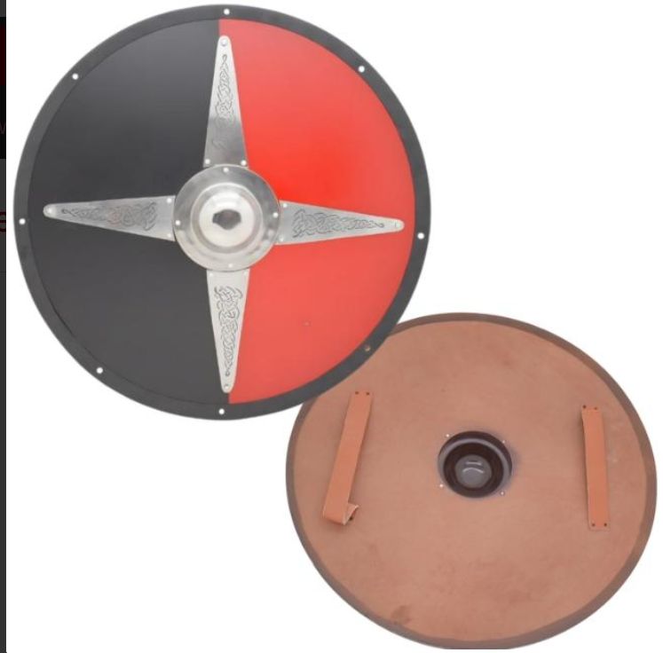 Shield : Viking Wooden Round SHLD BLK&amp;Red