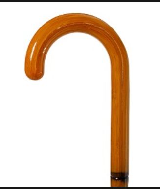 Walking Cane: 36" Notched Bamboo Cane Crook HNDL