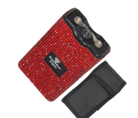 Stun Gun:  RED Rhinestone grip 30 kV/LED