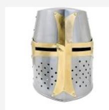 Helmet: Templar SLVR Steel w/GLDCross  Holes