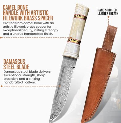 Hunt KNF : 10" Bone HNDL Damascus BLD Portugal