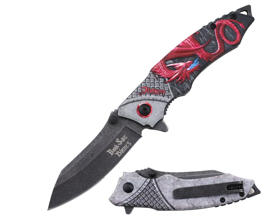 Dark Side Blade BLK Tanto BLD Dragon emboss HNDL