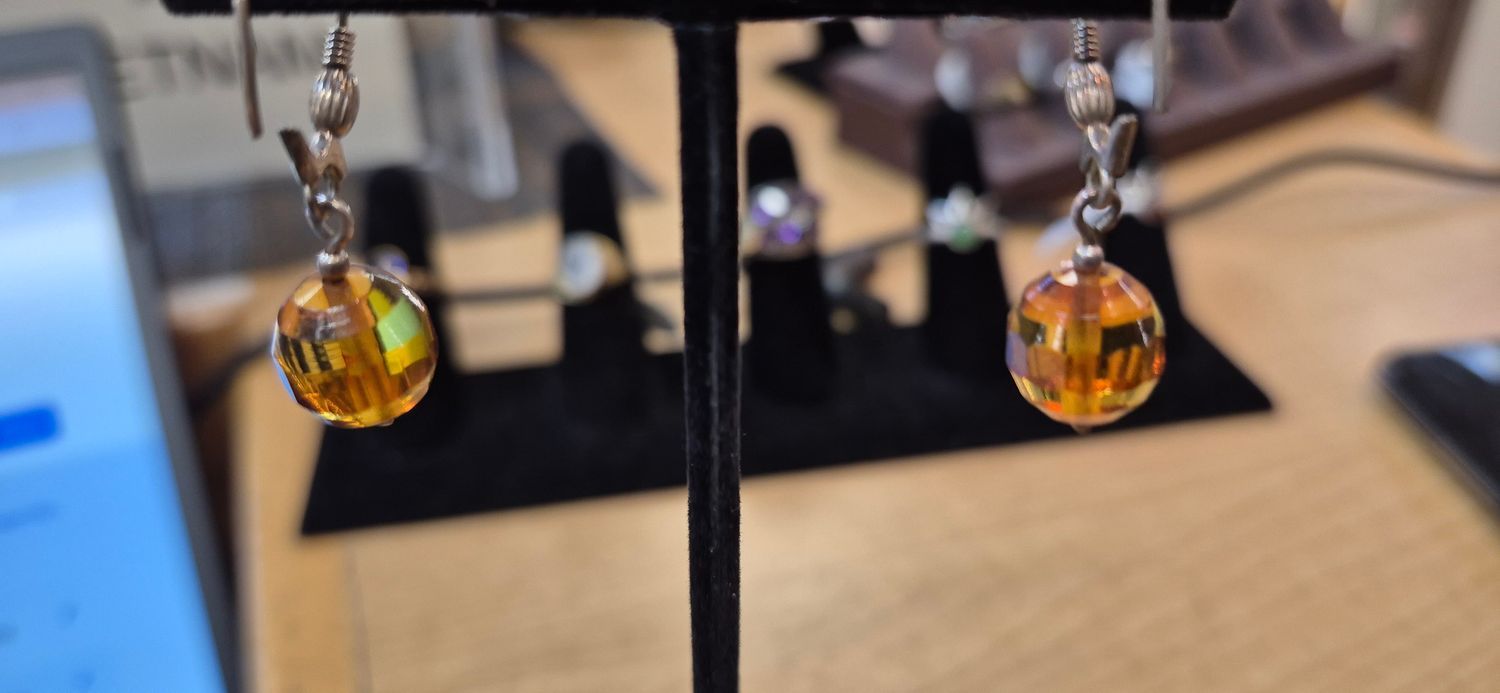 Earrings: Amber Ball