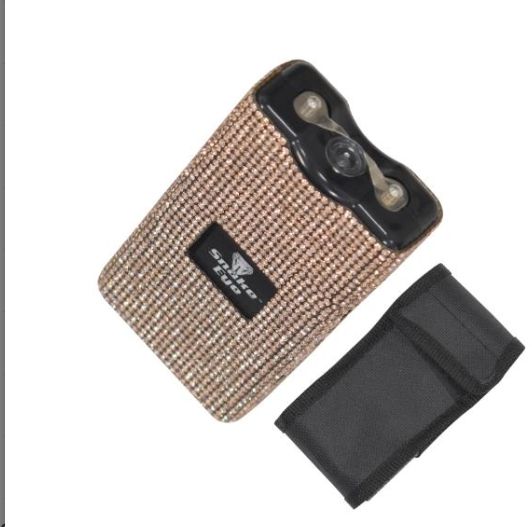 Stun Gun:  Rhinestone  Brown 30KV+flashlight