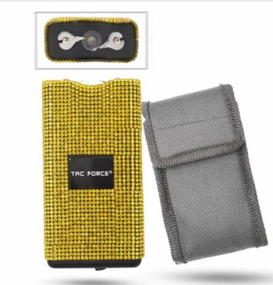 Stun Gun:  Rhinestone  Yellow 30KV+flashlight