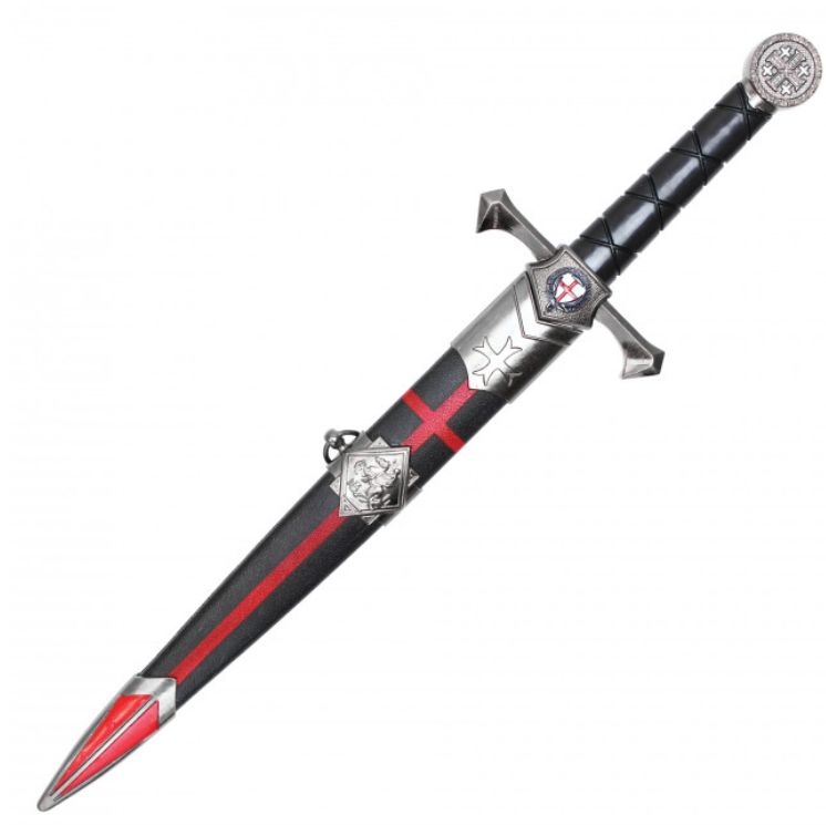 Dagger: Medieval Knight 16" Red&amp;BLK