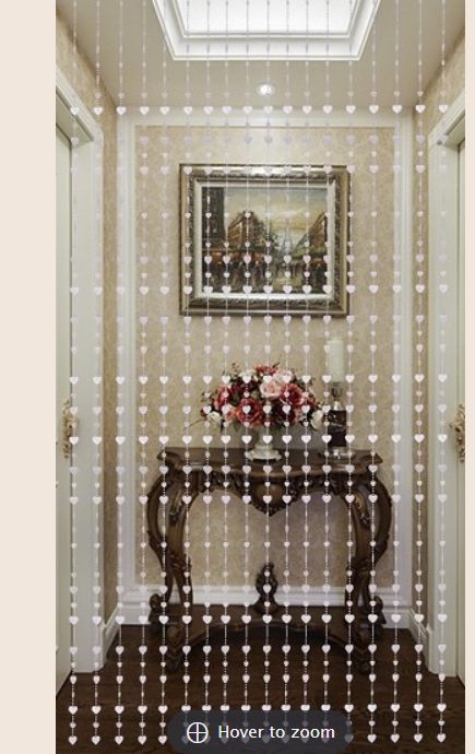 Beaded Curtain: Acrylic : SLVR  Hearts