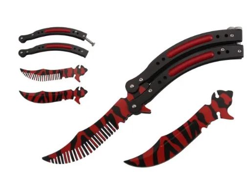 Butterfly TRNR: 11" Emboss 2 tone BLK/Red  "Teethed BLD
