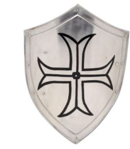 SHIELD: Knight Templar Crusader Steel 24" blk cross