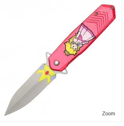 Knife: Pink Princess  PRNT HNDL 8" BLD