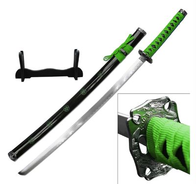 Sword Set 3pc :GRN Corded HNDL BLK scabb Biohazard logo