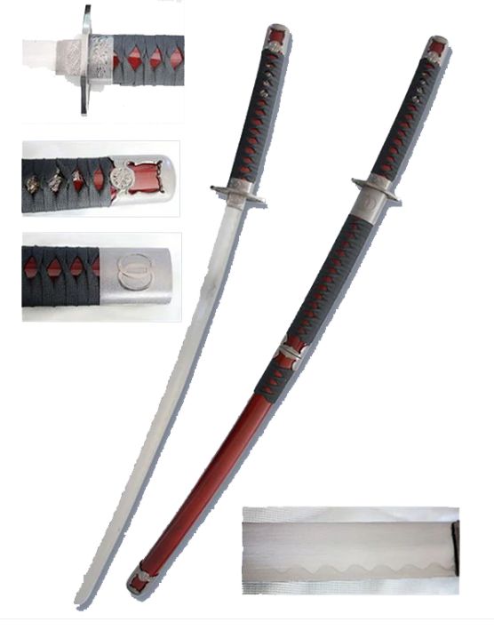 Katana: 2 BLDS in ONE Burgundy Scabb  38"&amp;28"