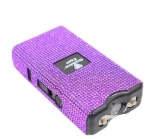 Stun Gun Rhinestone Purple 30KV+flashlight