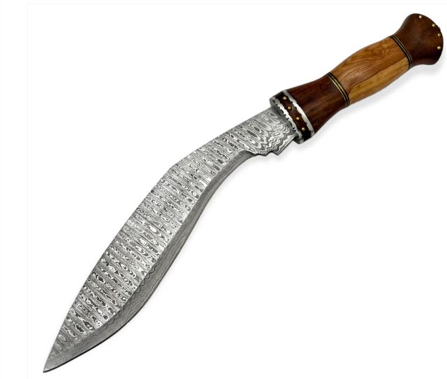 Red Deer KUKRI: Damascus  18" Wood HNDL