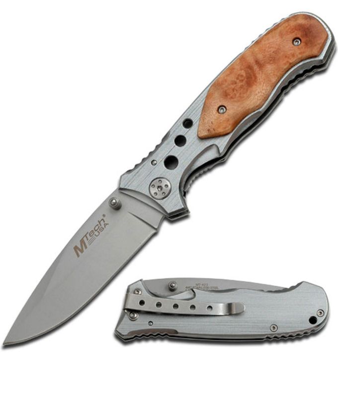 Knife: SLVR BLF Wood Alum HNDL 8"