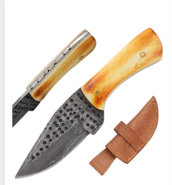 Skinner KNF: Full tang Damascus BLF Bone HNDl 6"