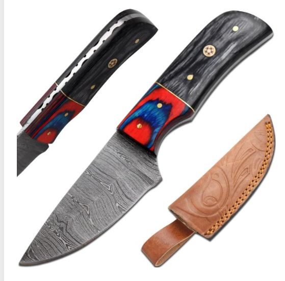 Skinner KNF: Damascus BLD 7" Wood HNDL