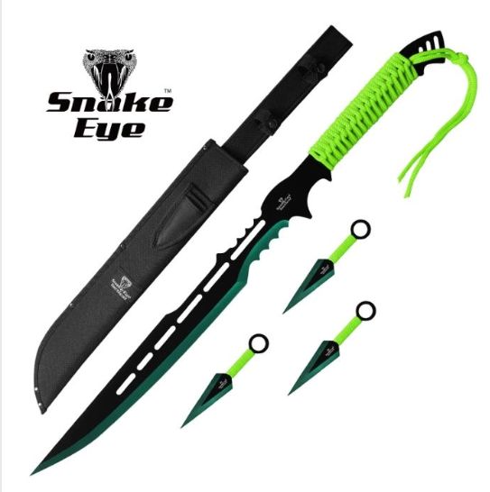 Ninja Sword: GRN Cord  HNDl w/ 3Kunai THRWR