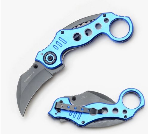 Karambit: BLU Alum HNDL 5" GRY BLD