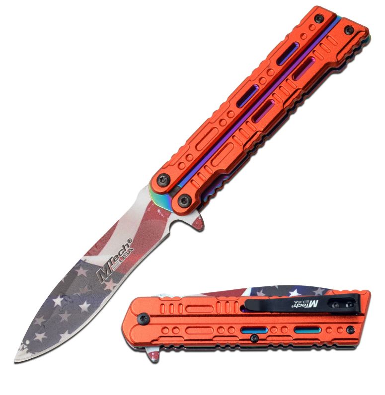 KNF: Flag art embss BLD RED RNBW HNDL