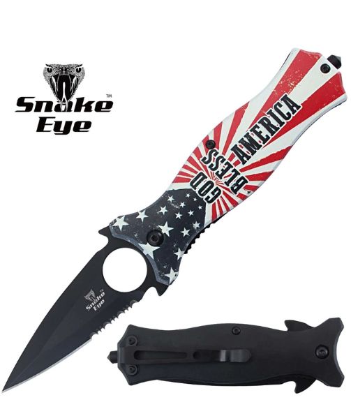 Knife:"God Bless America" PRNT HNDL GLSBRKR